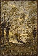 Henri Harpignies Willows on the Banks of the Loire Germany oil painting artist
